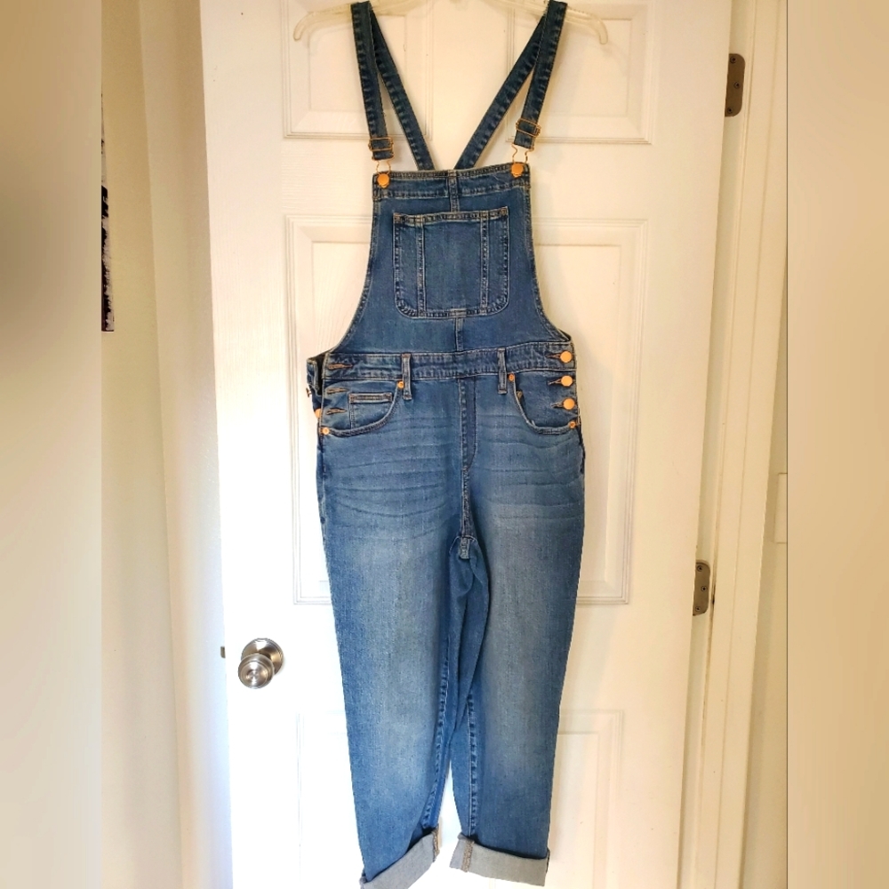 Cropped Denim Overalls